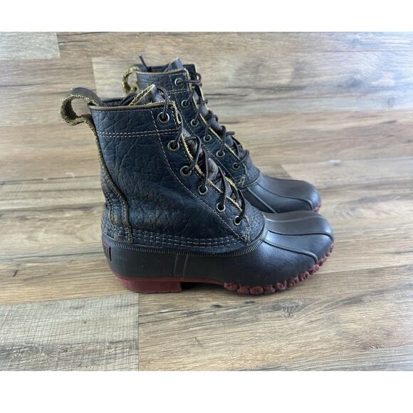 Vintage L.L. BEAN Duck Maine Hunting Leather Boots Size 6 Made In USA - Picture 1 of 15